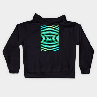 Contemporary Art Blue Green Geometric Composition Kids Hoodie